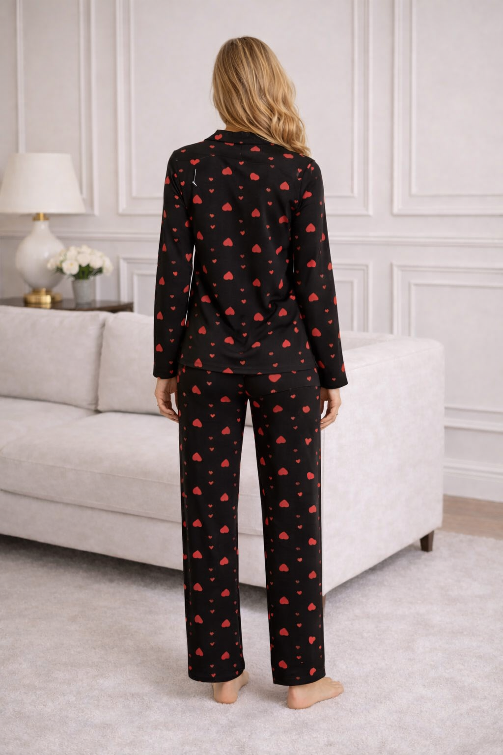 Premium Comfort Heart Print Pajama Set