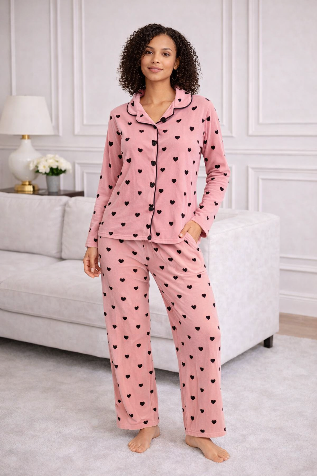 Premium Comfort Heart Print Pajama Set