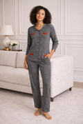 Elegant Cherry Embroidered Women’s Pajama